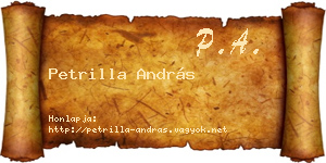 Petrilla András névjegykártya